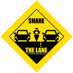 Lane Splitting Road Sign Sticker - Share The Lane