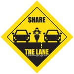 Share The Lane - Lane Splitting Road Sign Sticker